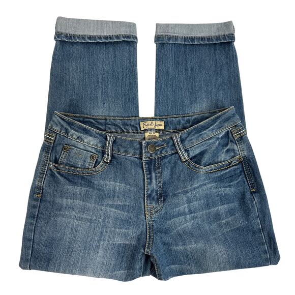 Earl Jean Womens Embellished Flap Pockets Cuffed Capri Jeans size 4 - Picture 3 of 11